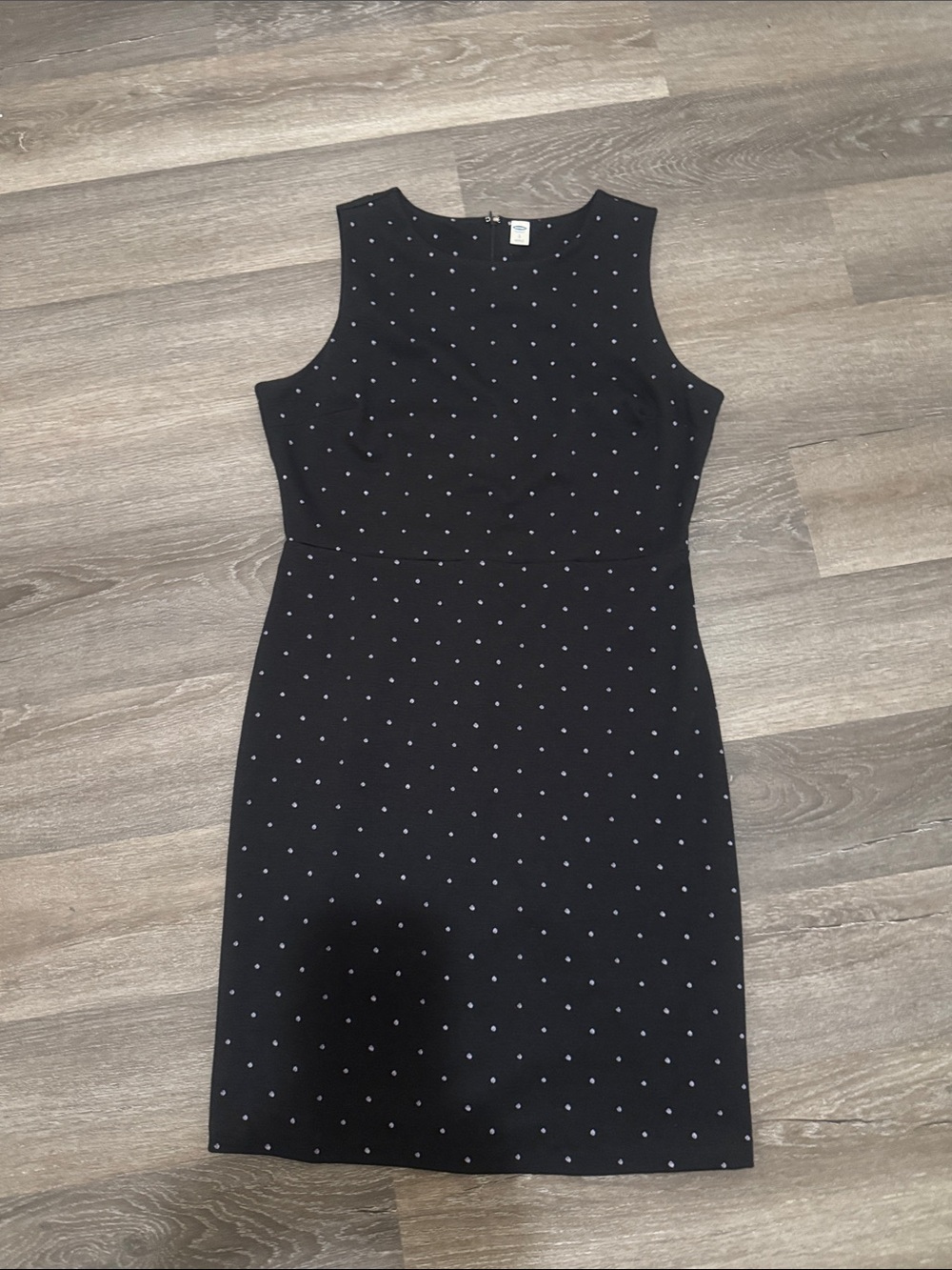 Old Navy Black Sheath Dress with White Polka Dots